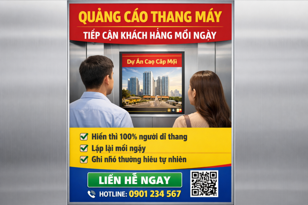 Giải pháp quảng cáo hiệu quả qua poster trong thang máy tòa nhà