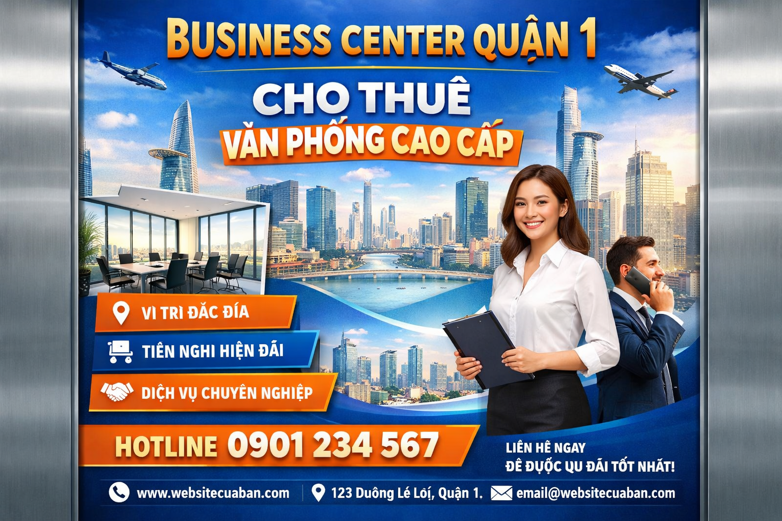 Hiệu quả tiếp thị qua dán poster thang máy tại Business Center Quận 1