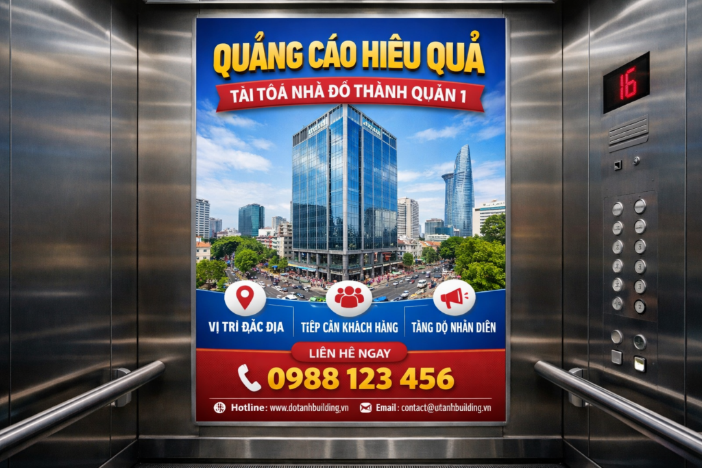 quảng cáo hiệu quả trong thang máy tòa nhà Đô Thành Quận 1
