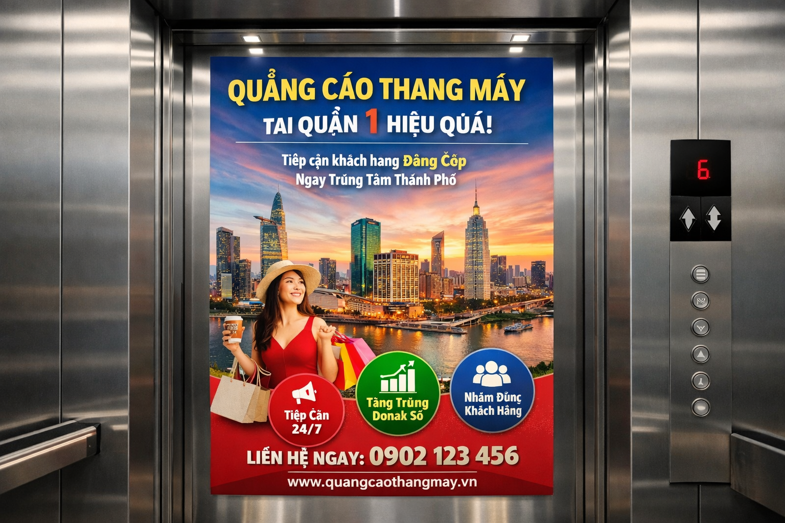 quảng cáo hiệu quả với poster thang máy tại quận 1