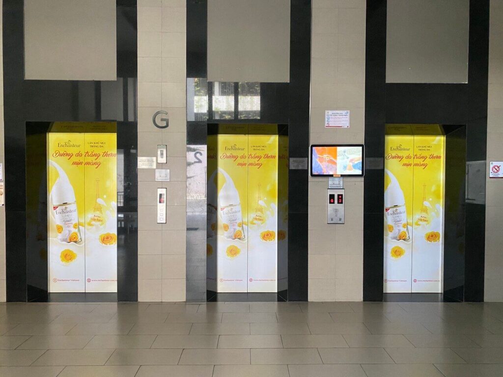 Quảng cáo dán decal thang máy pHCM