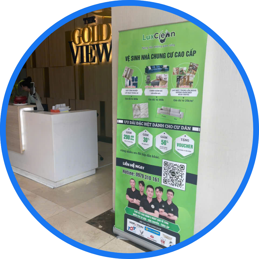 đặt standee quảng cáo thang máy chung cư tại tphcm