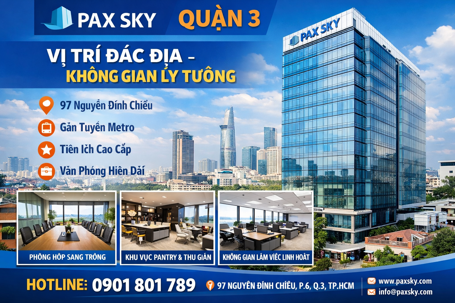 quảng bá qua dán poster thang máy tại Pax Sky 2 Quận 3