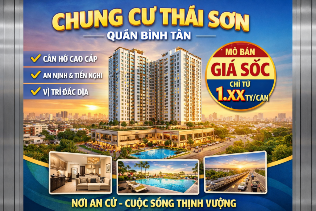 Quảng cáo dán poster thang máy tòa nhà Chung cư Thái Sơn QUẬN BÌNH TÂN