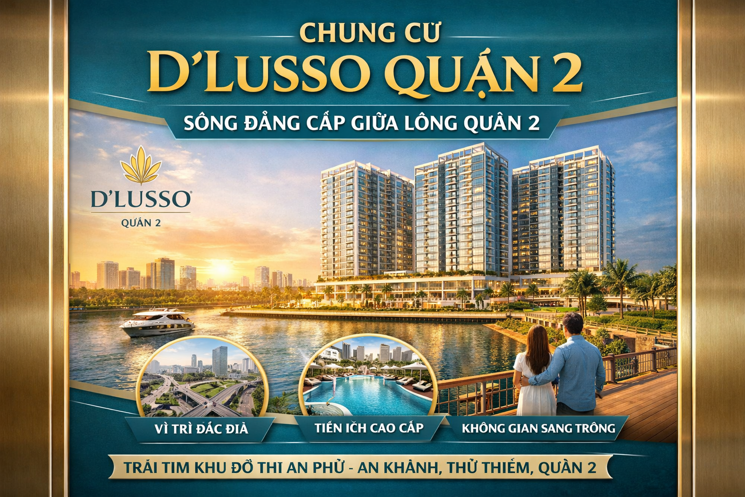 Quảng cáo dán poster thang máy tòa nhà Chung cư D'Lusso Quận 2 QUẬN 2