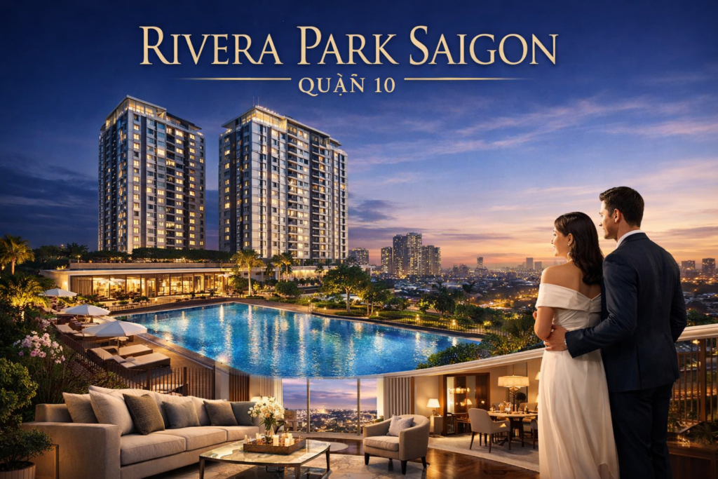 Quảng cáo dán poster thang máy tòa nhà Rivera Park Saigon QUẬN 10