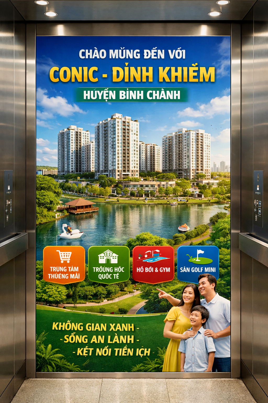 Quảng cáo dán poster thang máy tòa nhà Conic - Đình Khiêm HUYỆN BÌNH CHÁNH