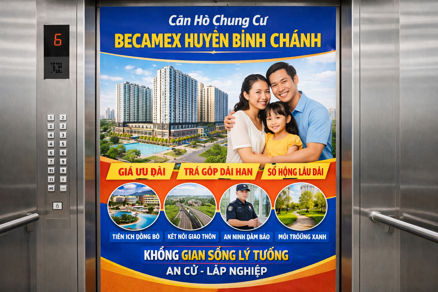 Quảng cáo dán poster thang máy tòa nhà Chung cư Becamex HUYỆN BÌNH CHÁNH là giải pháp quảng cáo được đánh giá cao trong lĩnh vực dán decal và truyền thông hiện nay.