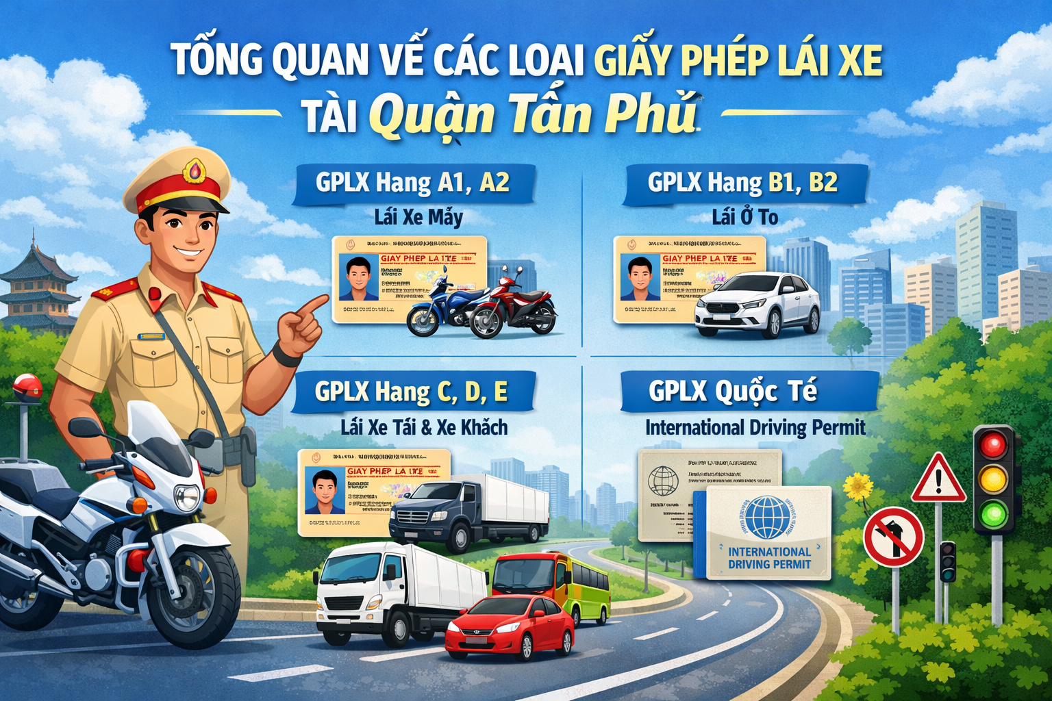 ổng quan về các loại giấy phép lái xe tại quận tân phú