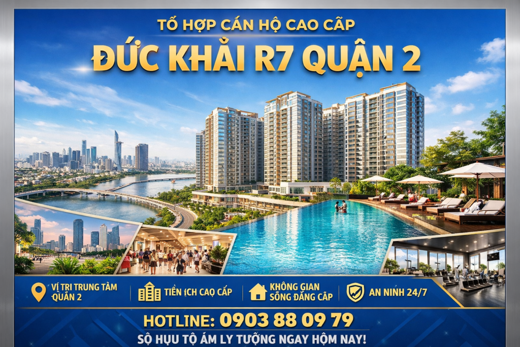 quảng cáo poster thang máy tại Đức Khải R7 Quận 2