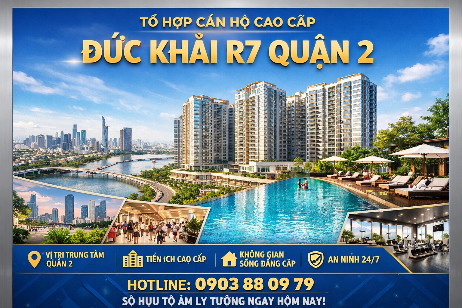 quảng cáo poster thang máy tại Đức Khải R7 Quận 2