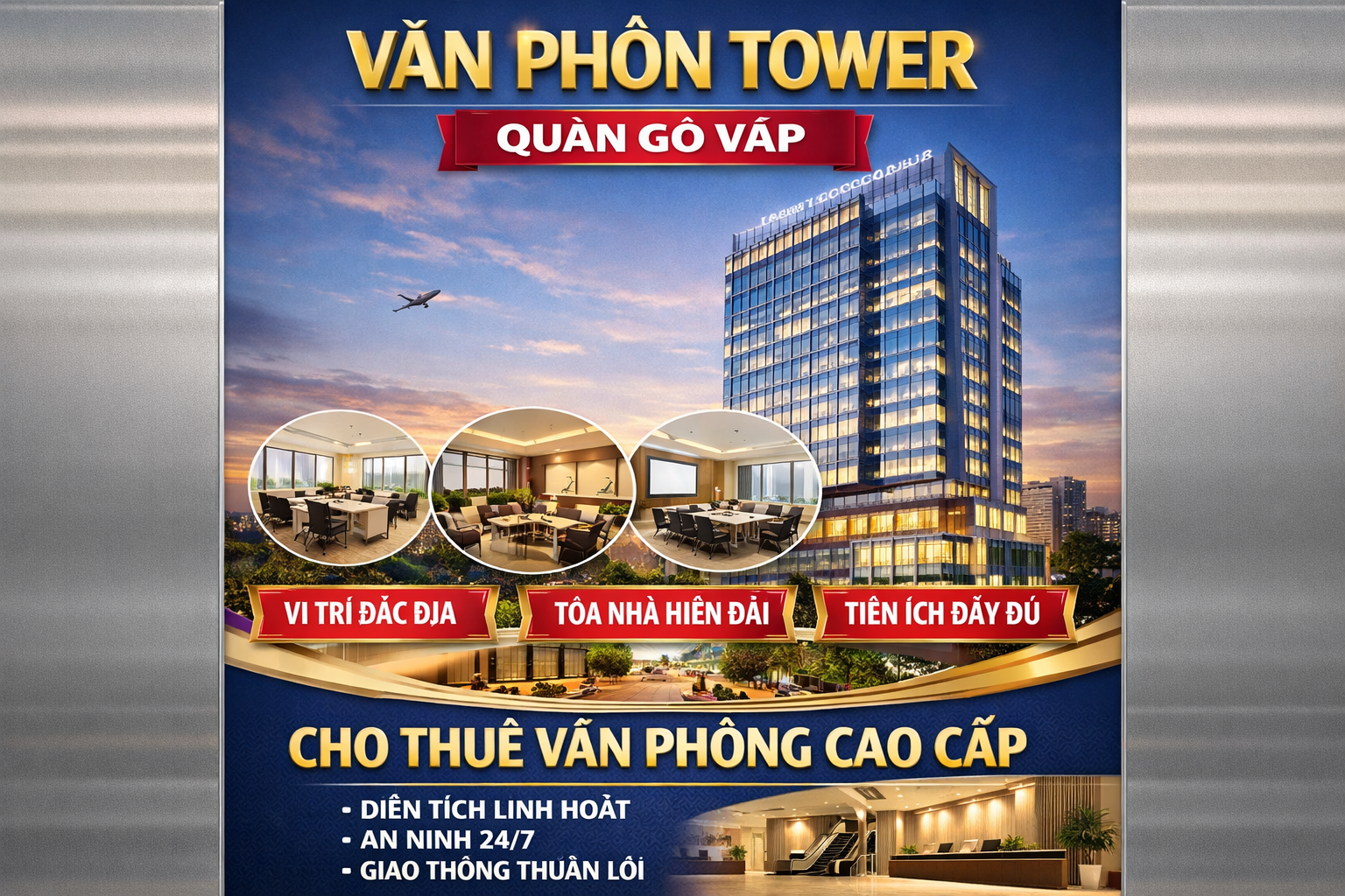 Quảng cáo dán poster thang máy tòa nhà Văn Phôn Tower QUẬN GÒ VẤP