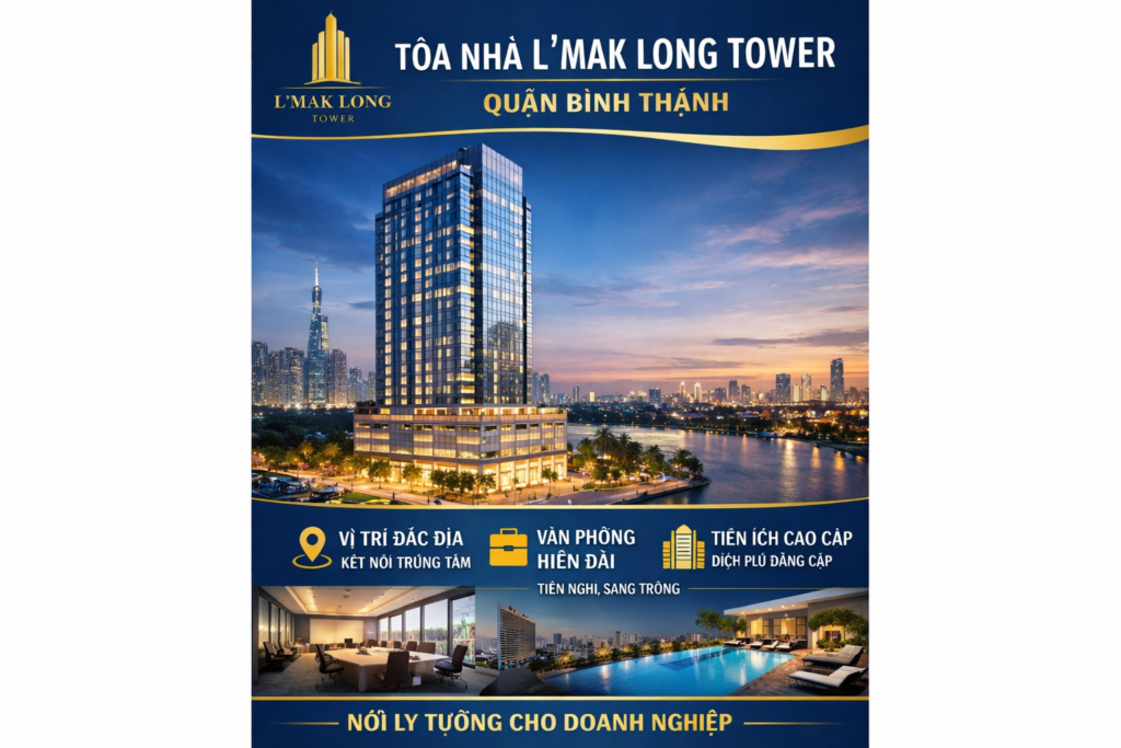 Quảng cáo dán poster thang máy tòa nhà L'Mak Long Tower QUẬN BÌNH THẠNH