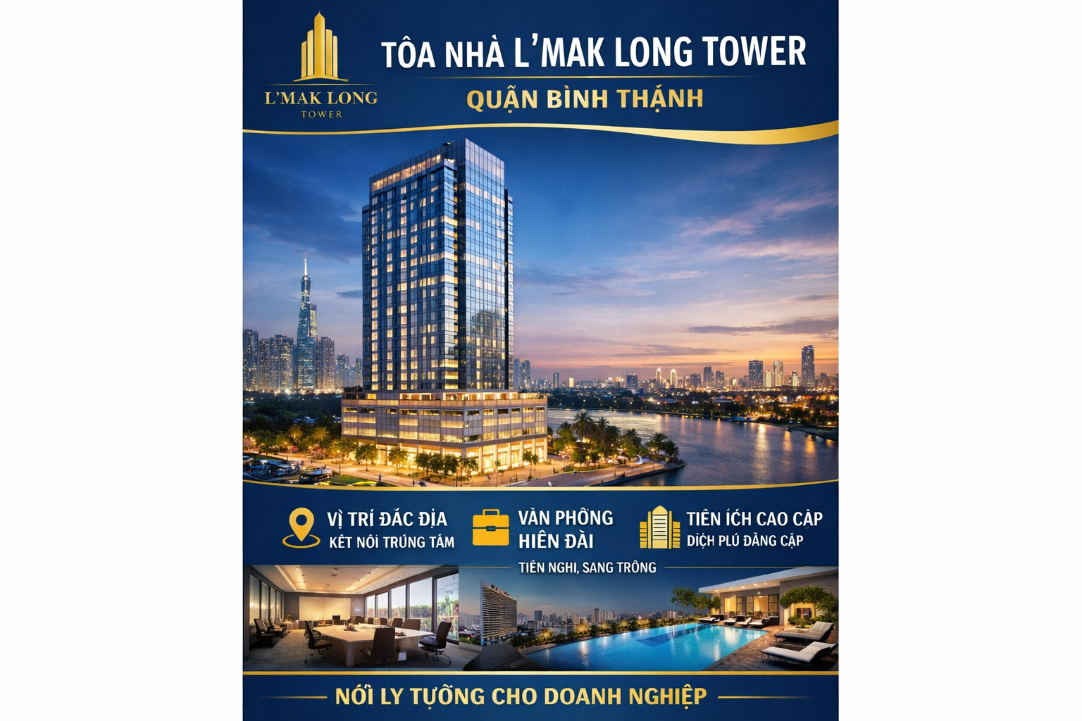 Quảng cáo dán poster thang máy tòa nhà L'Mak Long Tower QUẬN BÌNH THẠNH