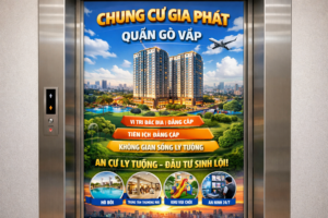 Quảng cáo dán poster thang máy tòa nhà Chung cư Gia Phát QUẬN GÒ VẤP