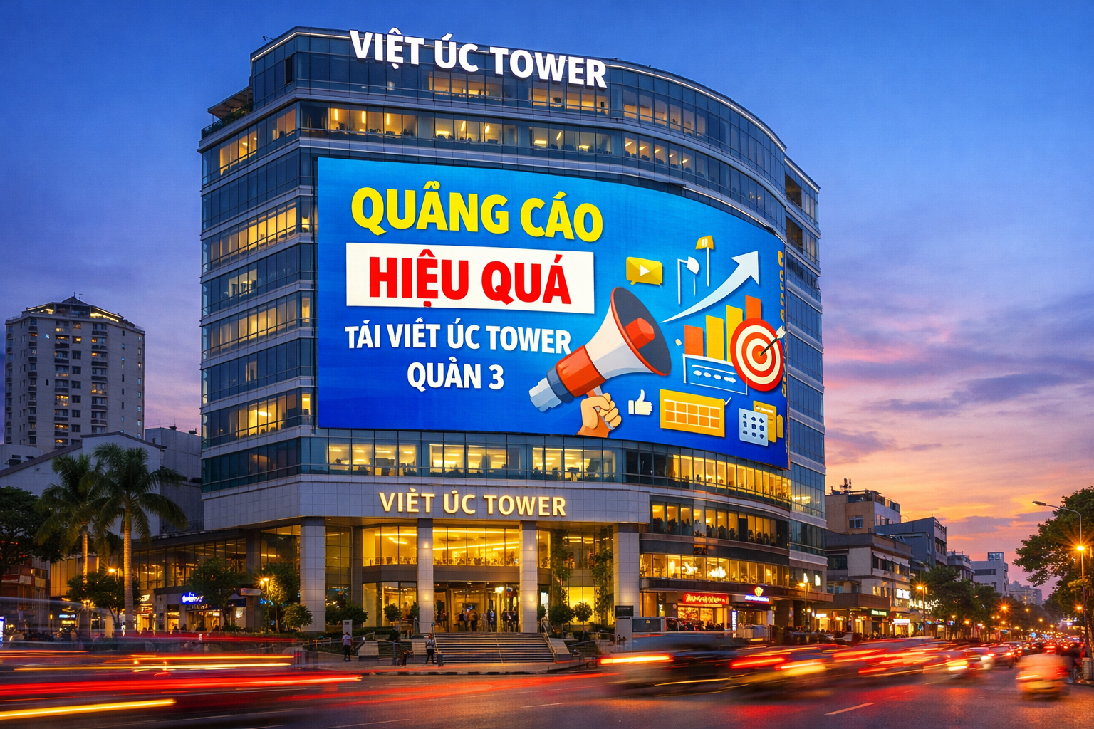 quảng cáo hiệu quả tại tòa nhà Việt Úc Tower Quận 3