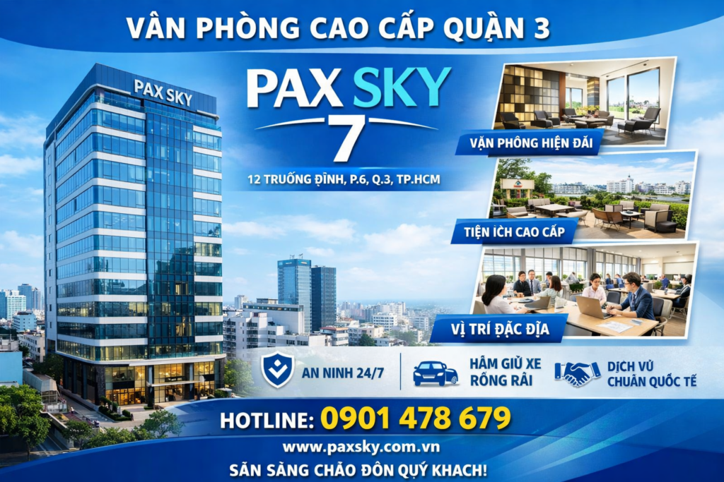 quảng cáo dán poster thang máy tại Pax Sky 7 Quận 3