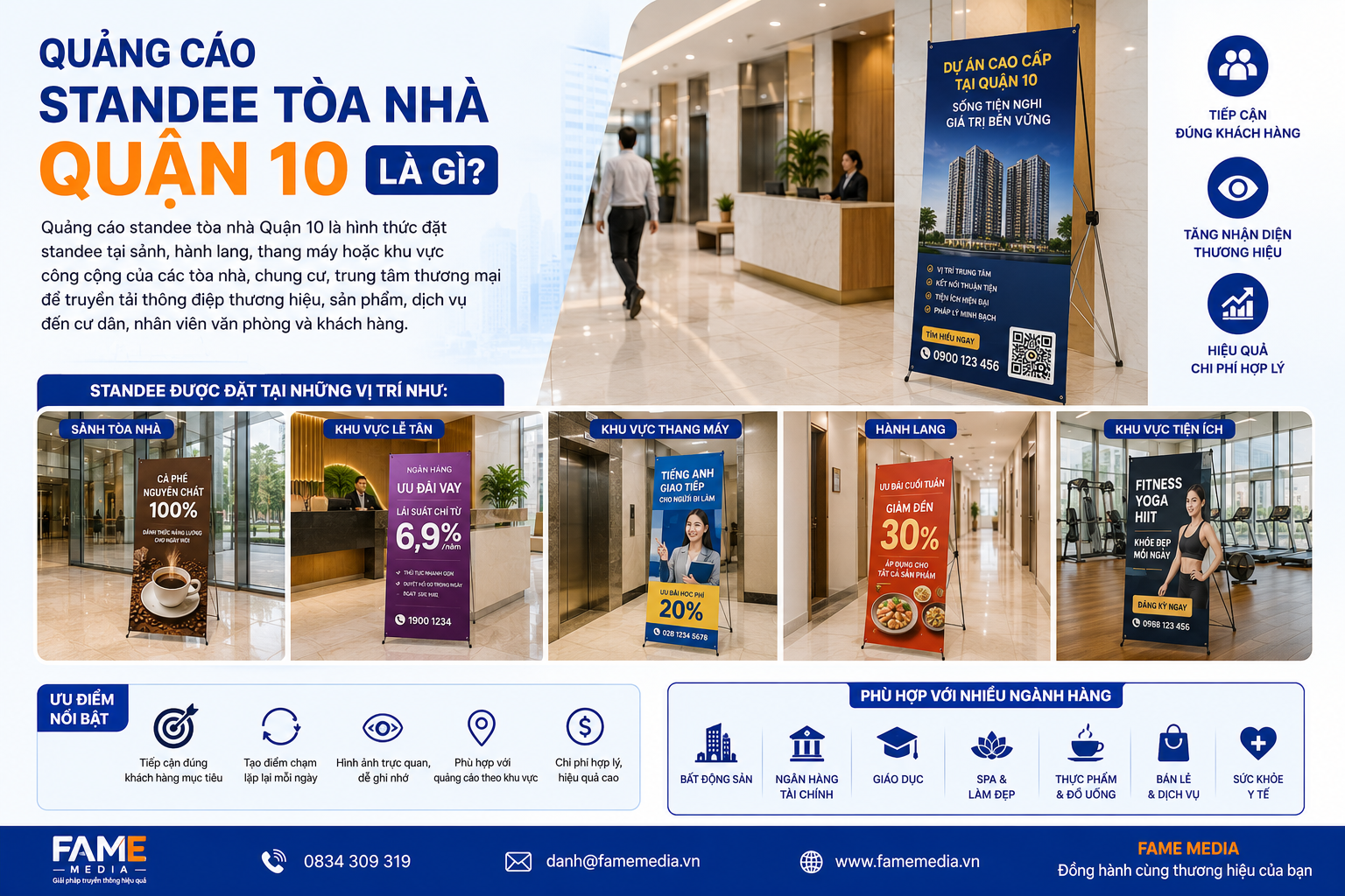 Quảng cáo standee tòa nhà Quận 10 là gì