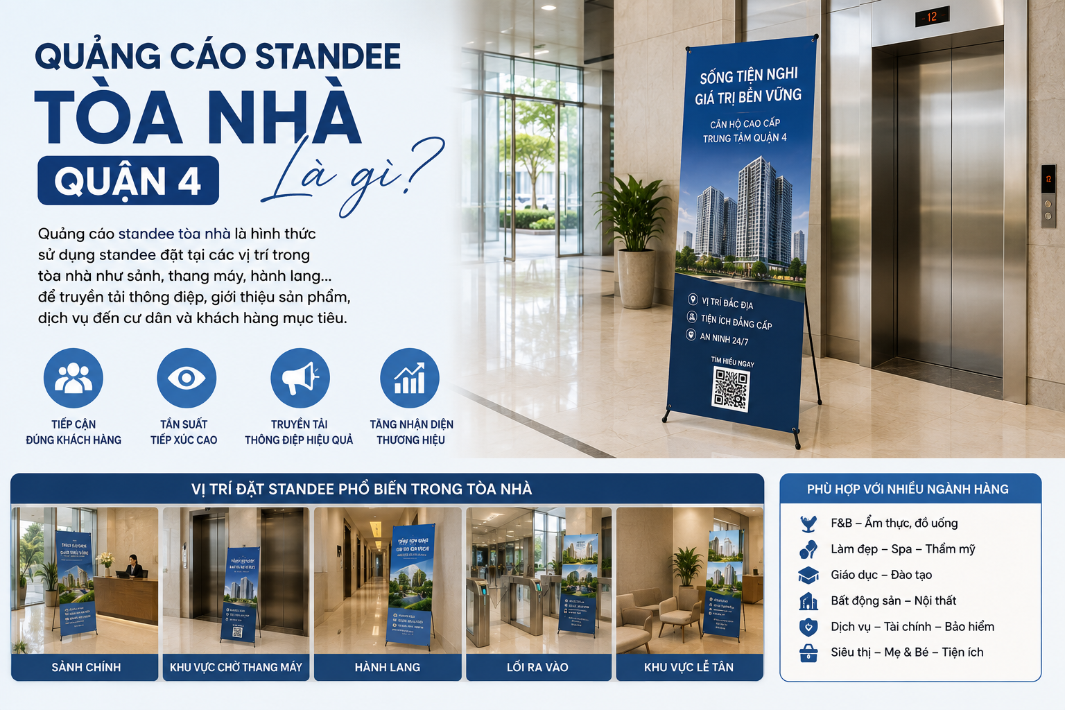 Quảng cáo standee tòa nhà Quận 4 là gì