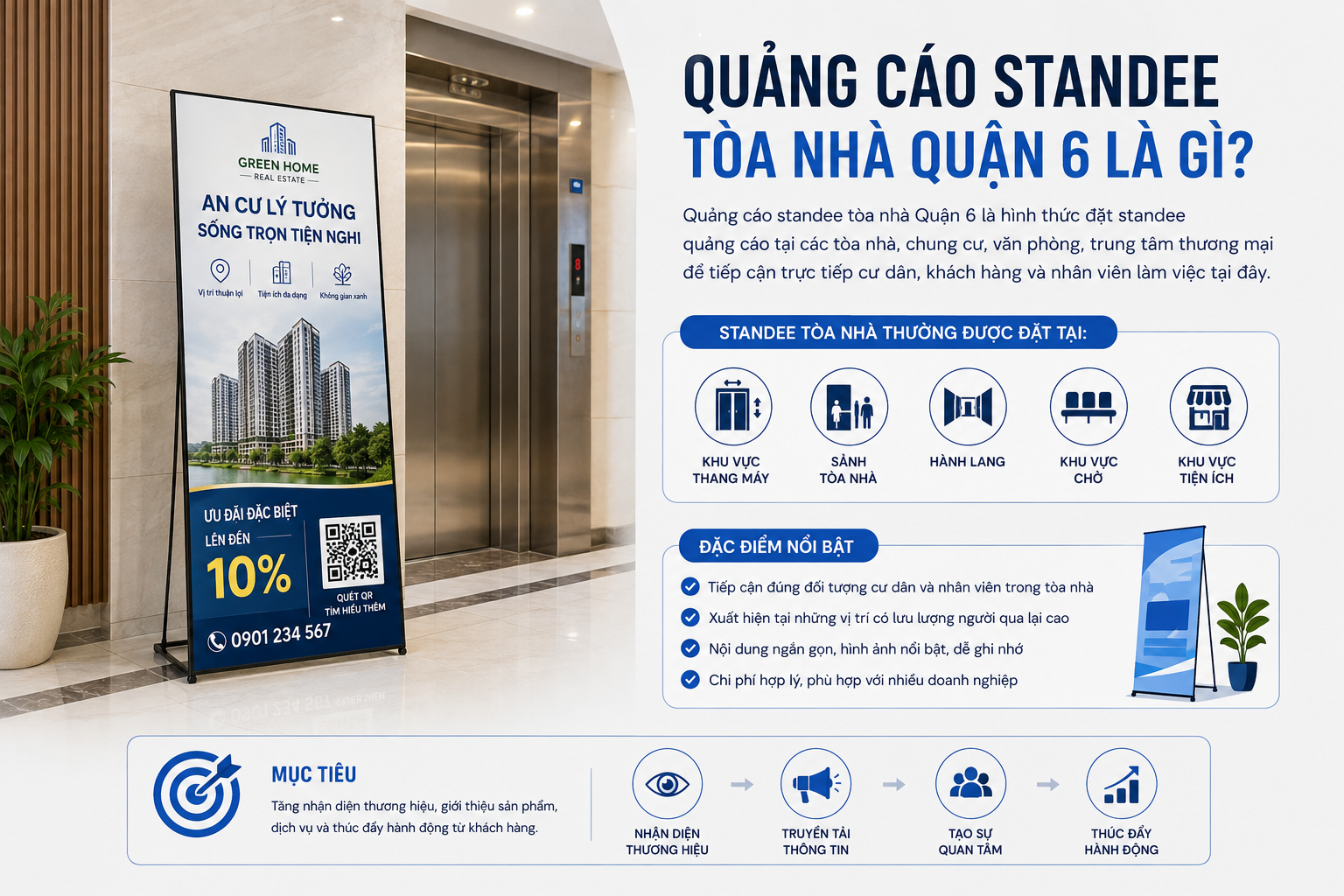Quảng cáo standee tòa nhà Quận 6 là gì