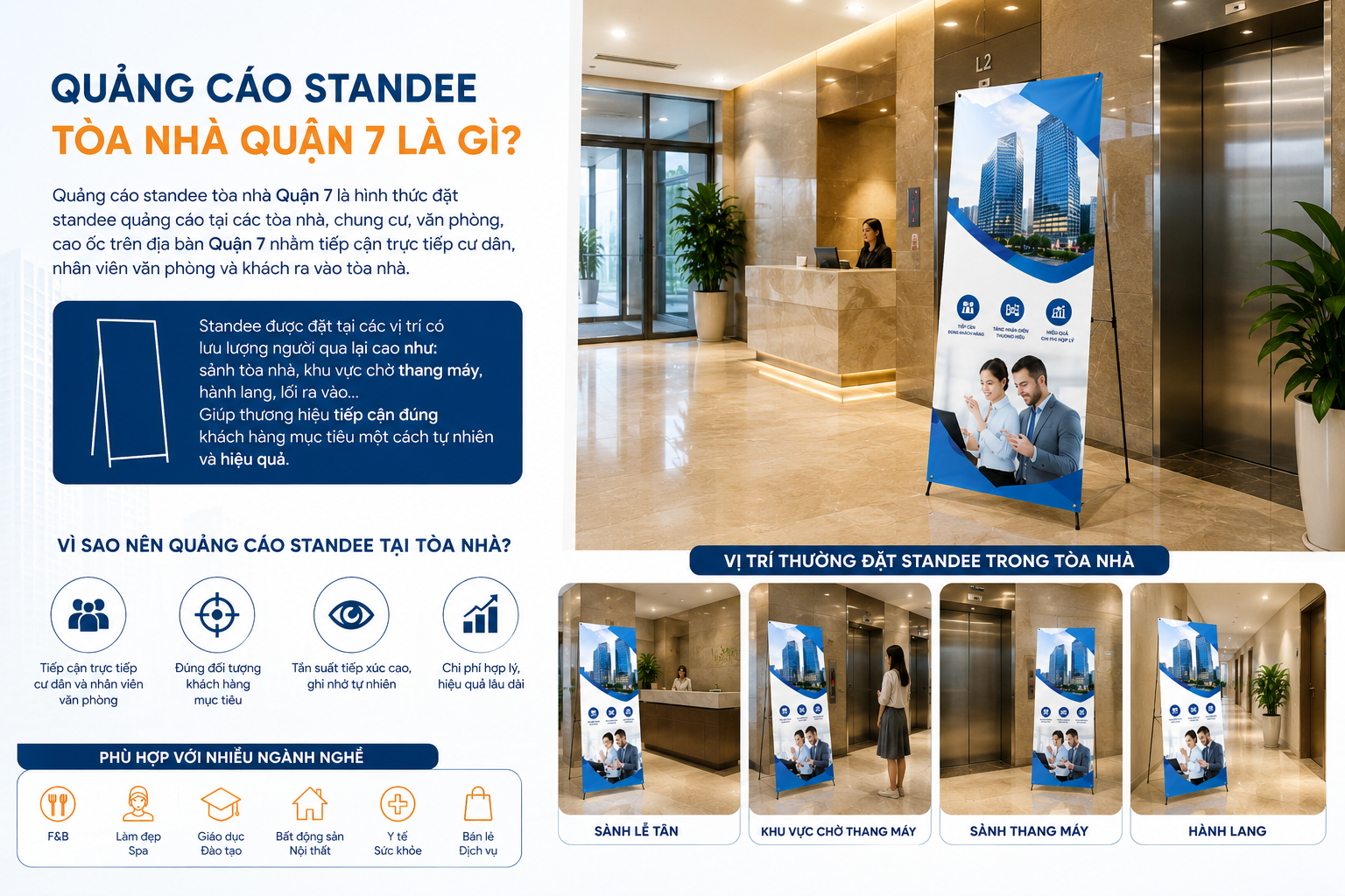 Quảng cáo standee tòa nhà Quận 7 là gì