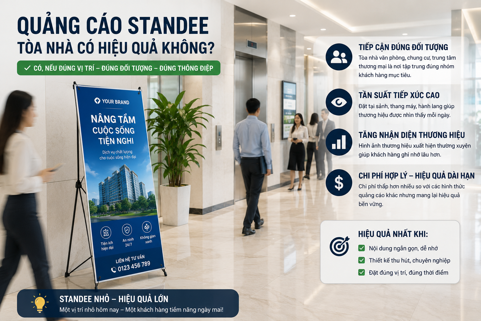 Quảng cáo standee tòa nhà có hiệu quả không