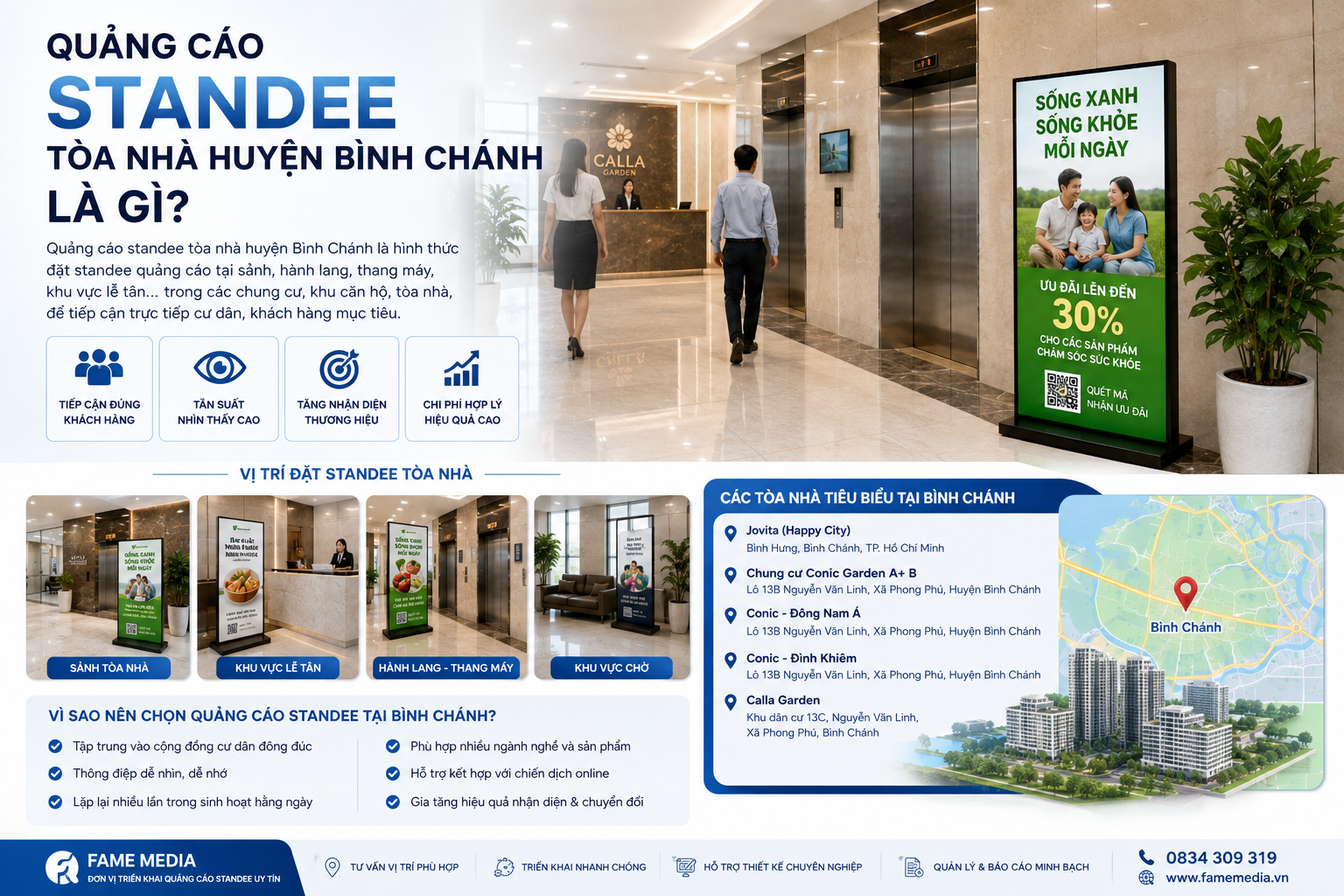 Quảng cáo standee tòa nhà huyện Bình Chánh là gì?