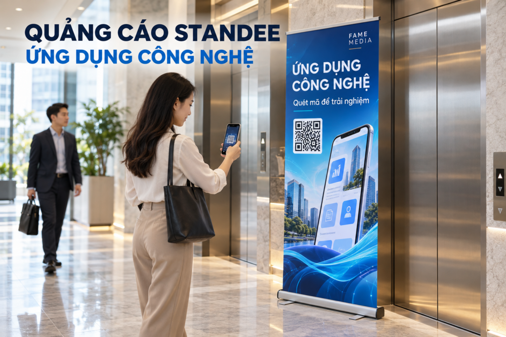 Quảng cáo Standee ứng dụng công nghệ