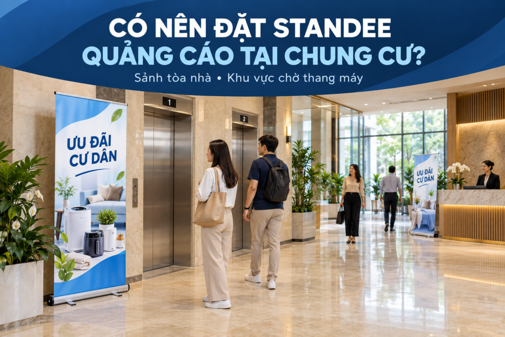 Có nên đặt standee quảng cáo tại chung cư?