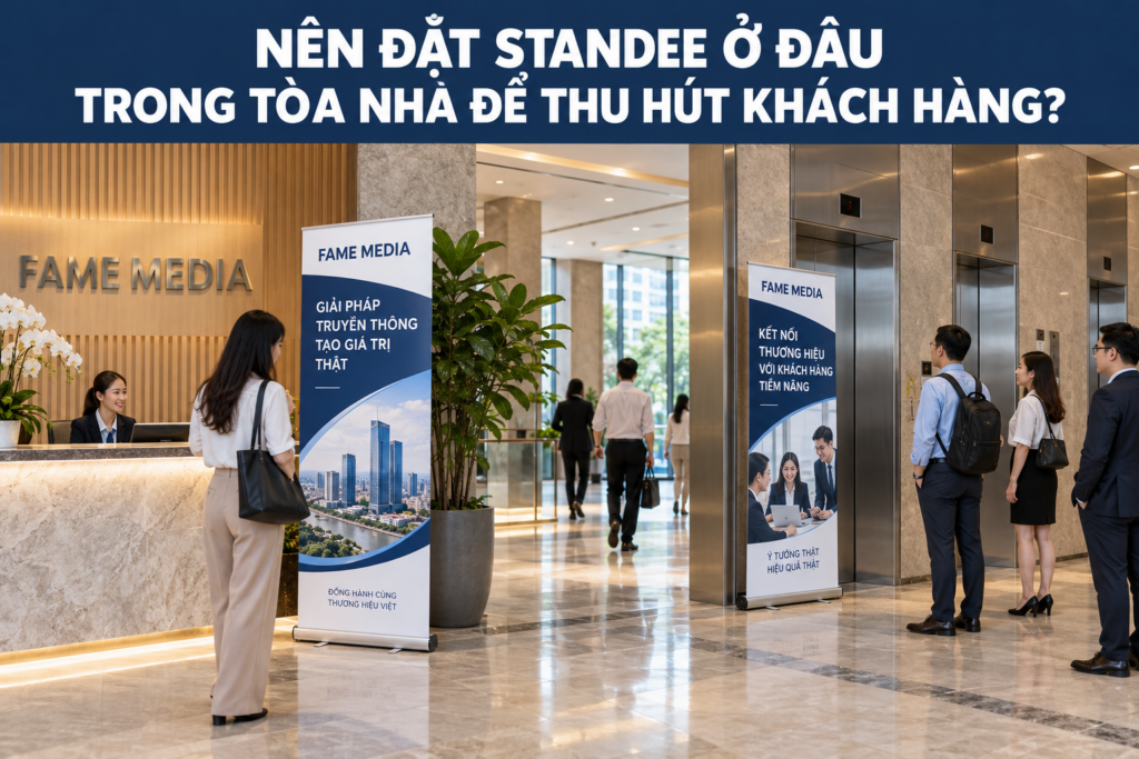 Nên đặt standee ở vị trí nào trong tòa nhà